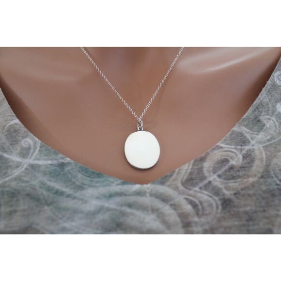 Sterling Silver Etched Mushrooms with Fern Charm Necklace - Picture 6 of 6